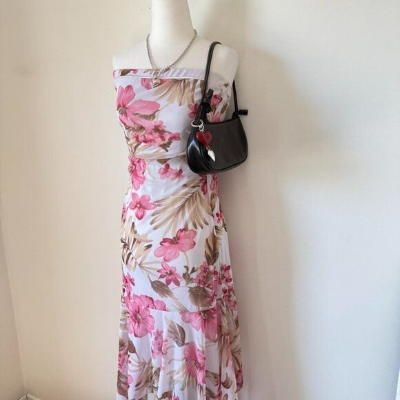 Y2K floral strapless asymmetrical coquette dress by Jessica - Picture 5 of 8